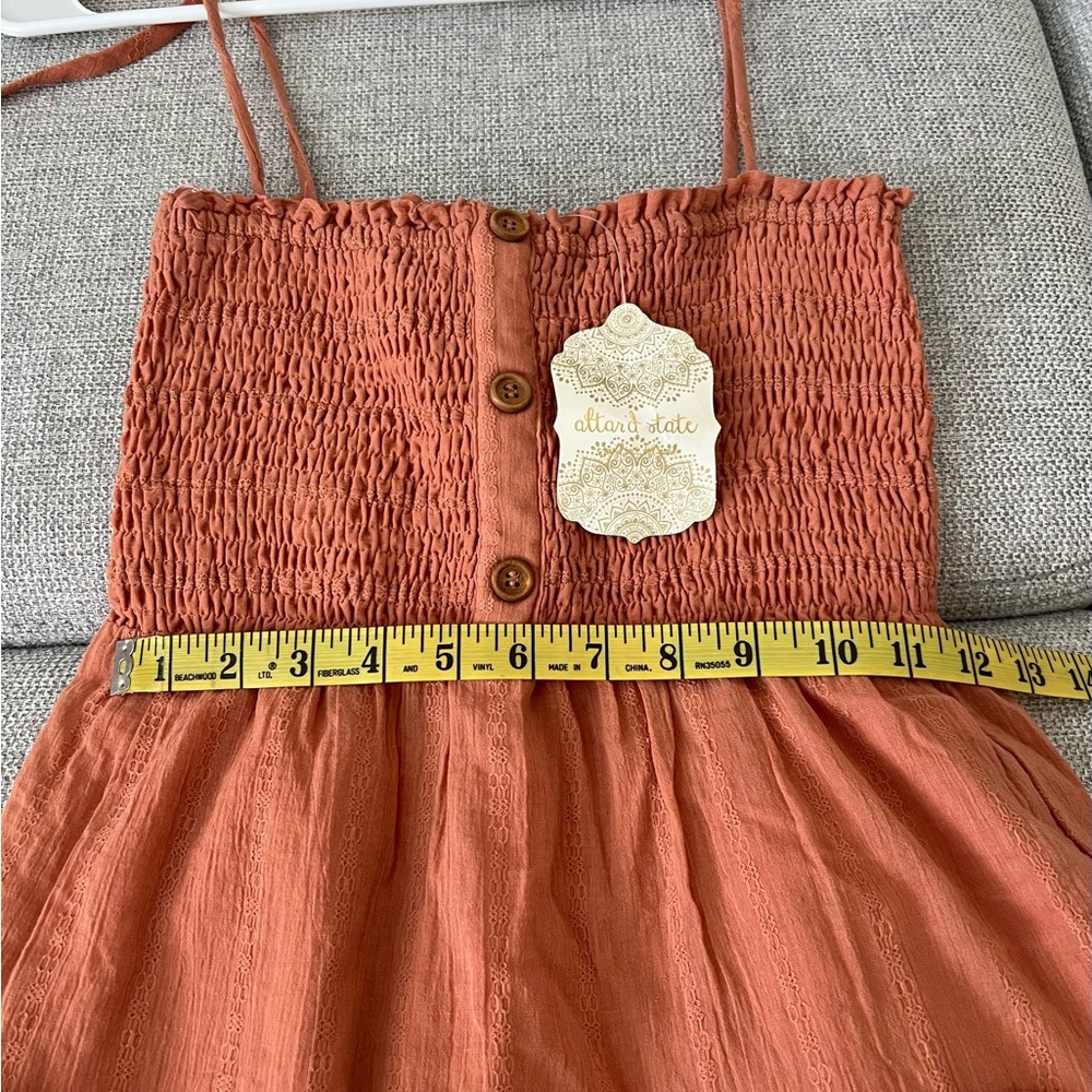 Altar'd State Orange  Mini Ruffle Dress S - Picture 8 of 8